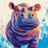 Colorful Baby Hippo Diamond Painting