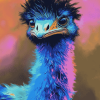 Colorful Blue Emu Diamond Painting