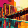 Colorful Brooklyn Bridge Cityscape Diamond Painting