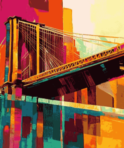 Colorful Brooklyn Bridge Cityscape Diamond Painting