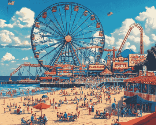 Colorful Coney Island Diamond Painting