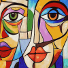 Colorful Cubism Faces Diamond Painting