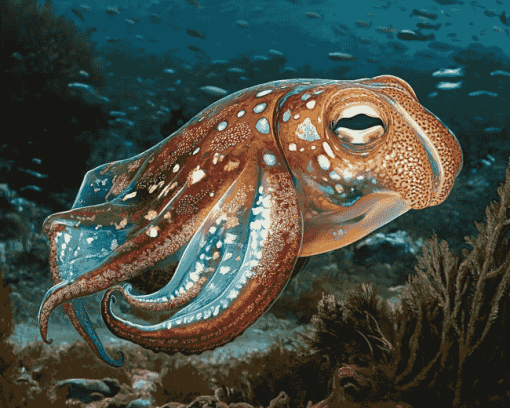 Colorful Cuttlefish Diamond Painting