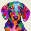 Colorful Dachshund Puppy Diamond Painting