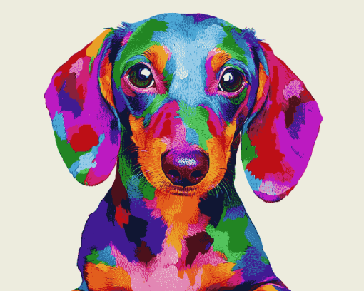 Colorful Dachshund Puppy Diamond Painting