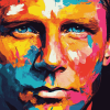 Colorful Daniel Craig Celebrity Diamond Painting