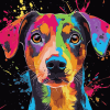 Colorful Dog Splatter Diamond Painting