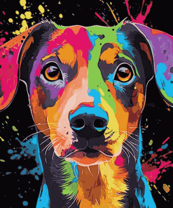 Colorful Dog Splatter Diamond Painting