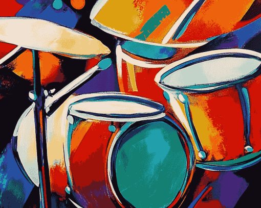 Colorful Drum Abstract Diamond Painting