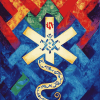 Colorful EMS Star Of Life Diamond Painting