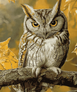 Colorful Eastern Screech Owl Diamond Painting