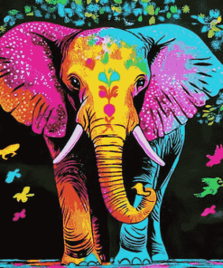 Colorful Elephant Tree Diamond Painting