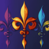 Colorful Fleur De Lis Design Diamond Painting