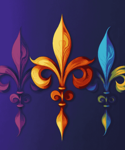 Colorful Fleur De Lis Design Diamond Painting