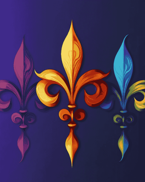 Colorful Fleur De Lis Design Diamond Painting