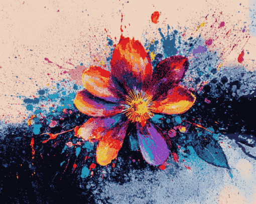 Colorful Flower Blossom Diamond Painting