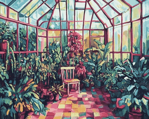 Colorful Greenhouse Abstract Diamond Painting