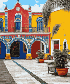 Colorful Hacienda Homes Diamond Painting