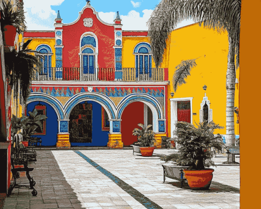 Colorful Hacienda Homes Diamond Painting