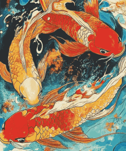 Colorful Koi Carp Diamond Painting