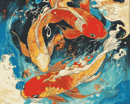 Colorful Koi Carp Diamond Painting