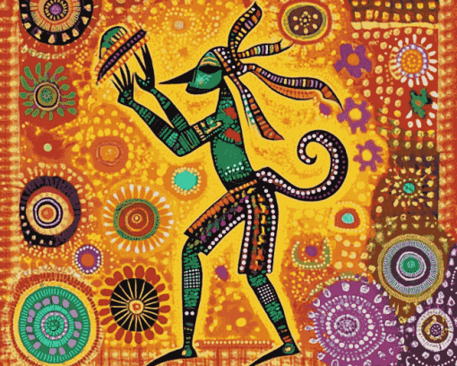 Colorful Kokopelli Musician Diamond Painting