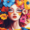 Colorful Lady Floral Diamond Painting