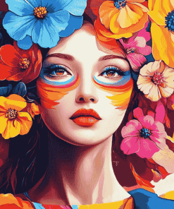 Colorful Lady Floral Diamond Painting