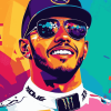 Colorful Lewis Hamilton Pop Art Diamond Painting