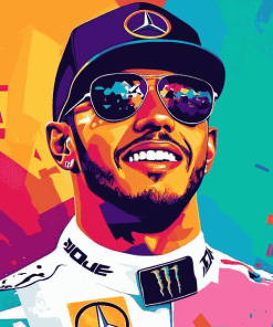 Colorful Lewis Hamilton Pop Art Diamond Painting