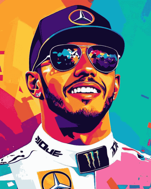 Colorful Lewis Hamilton Pop Art Diamond Painting