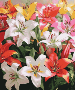 Colorful Lily Blossoms Diamond Painting