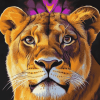 Colorful Lioness Diamond Painting