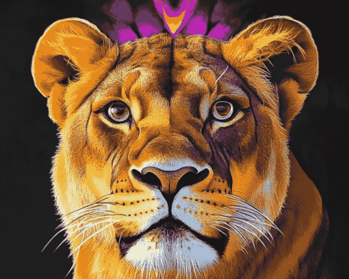 Colorful Lioness Diamond Painting