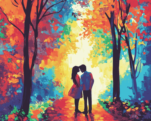 Colorful Lovers Park Diamond Painting