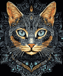 Colorful Mandala Cat Diamond Painting