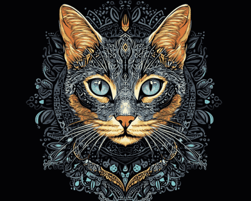 Colorful Mandala Cat Diamond Painting