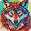 Colorful Mandala Wolf Diamond Painting