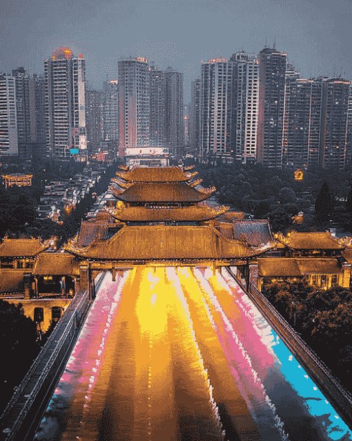 Colorful Nanning Buildings Diamond Painting