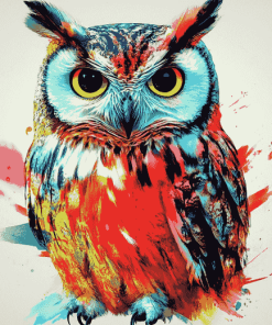 Colorful Night Owl Diamond Painting