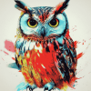 Colorful Night Owl Diamond Painting