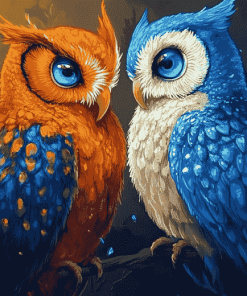 Colorful Owls Artwork Diamond Painting