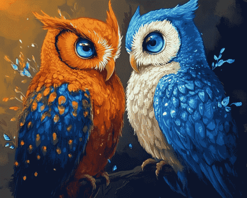 Colorful Owls Artwork Diamond Painting