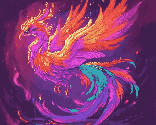 Colorful Phoenix Fantasy Diamond Painting