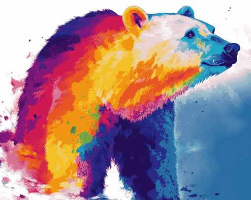 Colorful Polar Bear Diamond Painting