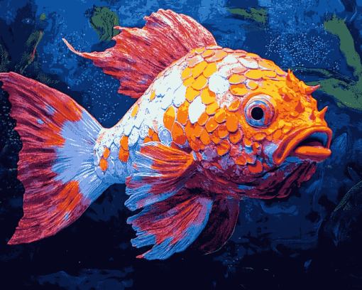 Colorful Red Devil Fish Diamond Painting