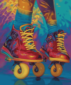 Colorful Roller Skating Shoes Diamond Painting