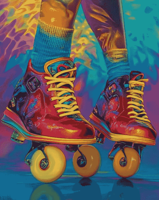 Colorful Roller Skating Shoes Diamond Painting