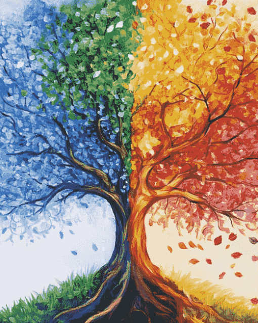 Colorful Seasons Tree Diamond Painting