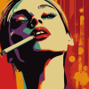 Colorful Smoking Woman Diamond Painting